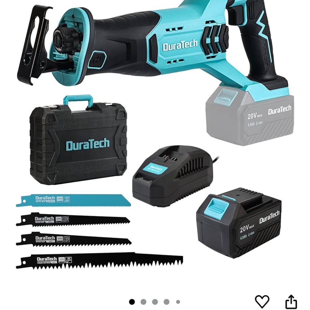 DuraTech Cordless Reciprocating Saw Set - Black and Blue
